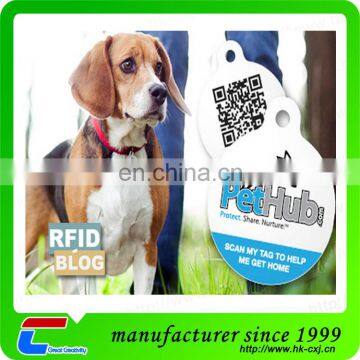 Small RFID PET Hub Label NFC Dog Tag With QR Code For Animal ID