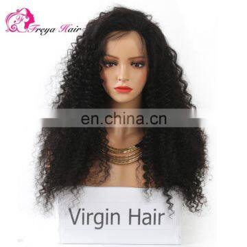 Hot Selling 200 density Factory Price afro kinky human hair wig full lace wig