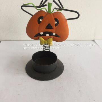 Halloween pumpkin with candleholder