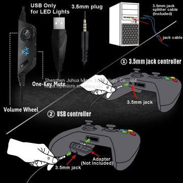 V1 USB PC Stereo Led Gamer Headphones Gaming Headset With Microphone photo-4