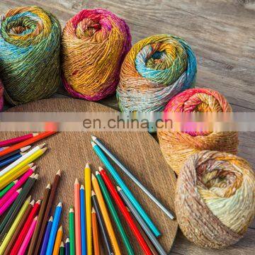 Yarncrafts Cheap sale organic cotton polyester silk hand knitting yarn for crochet