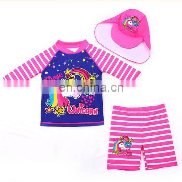 Baby 3PC Unicorn Swimsuit trajes de bano para mujer Girls Swimsuit