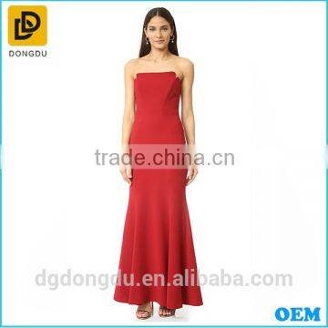 Dongguan Factory 2016 New Ladies Fashion Latest Sexy No- shoulder Straps Design Formal Dress