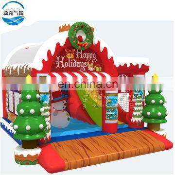 Inflatable Advertising 25ft christmas inflatable santa,outhouse Inflatable Christmas Bouncer Castle decoration