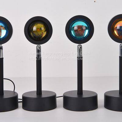 Mini Light Bedroom Living Room Background Decoration Modern Round Photo Props Led Projection Sunset Floor Lamp