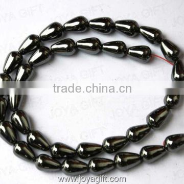 8x12MM Loose Hematite Drop Beads 16"