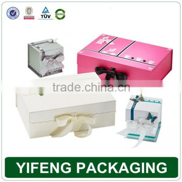 guangzhou handmade folding paper box/ folding gift box/ foldable storage box with ribbon