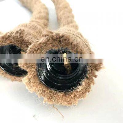 Vintage Industrial Hemp Rope Electrical Wire Braided Cable