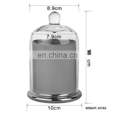 Wholesale Luxury Custom Empty Matte Black Candle Holder Metal Frosted Glass Soy Candles Jars With Wooden Lids In Bulk photo-2