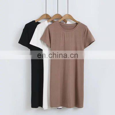 Customized Sexy Women's Back Cross Tie Rope Mid-length Short-sleeved T-shirt Women Summer New Style Dress photo-2