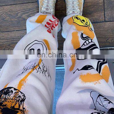 2021 Autumn and Winter New Fashion Street Trend Multi-pattern Printing Strap Thick Warm Casual Pants photo-3
