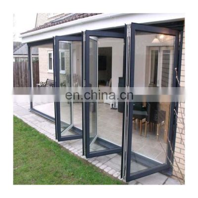 Folding Door System Exterior Aluminum House Patio Double Glazed Aluminium Glass Bi fold Door