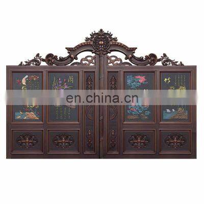 Iron gate villa village courtyard community garden Bi fold steel cast aluminum alloy aluminum gate