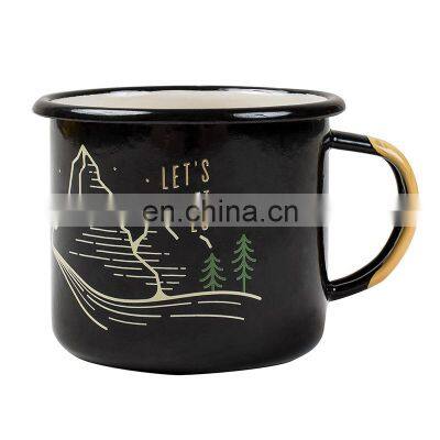 Personalized colorful personalized cheap customized printing sublimation iron enamel crystal cup