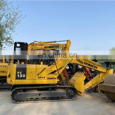 Low price komatsu crawler excavator pc130-7 digging machine with low working hours