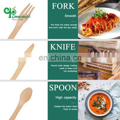 Yada Eco - Friendly Disposable Wooden Case Steak Take Away Spoon Knife And Fork Set Wooden Disposable Cutlery photo-4