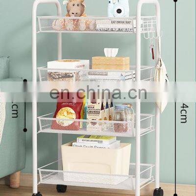 4 Tier Kitchen Trolley Kitchen Cart Kitchen Storage Organizer Living Room Toilet Bathroom Storage Organizer Floor Standing photo-5