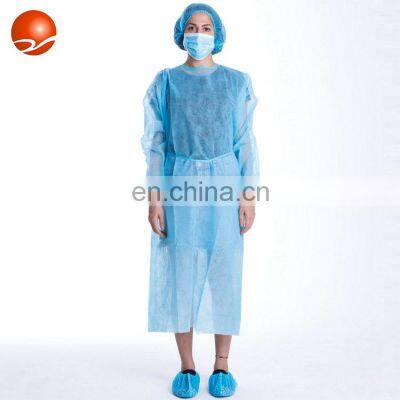 Xiantao Manufacturer Nonwoven Personal Protective Disposable Isolation Gown PP PE SMS level 1234 with Rib Cuff