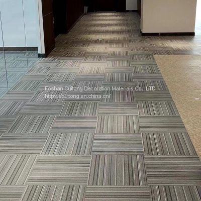 Simulation carpet stone plastic floor with PVC plastic floor tile wear-resistant waterproof office early education commercial LVT floor