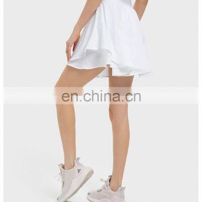 Newest Fashion 2 In 1 Sports Tennis Yoga Mini Skirt Quick Dry With Side Pocket Shorts Dance Gym Wear Workout Running For Women photo-3