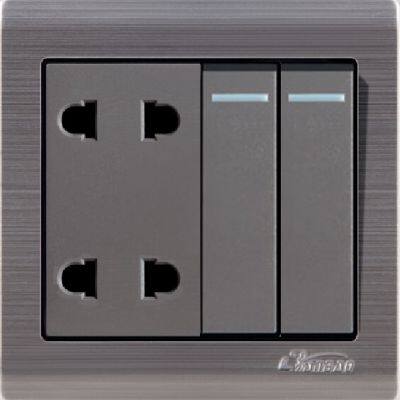 Metal Series 7pin Wall Switch Socket For Iraq ,Cambodia, Bangladesh Market photo-4