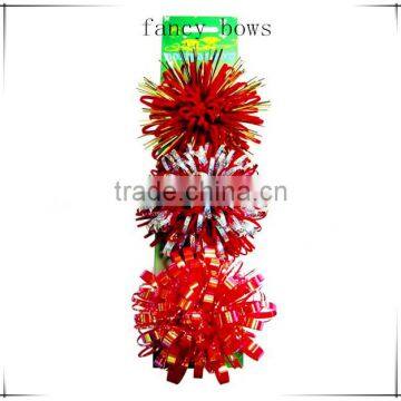 Colorful PET Fancy Ribbon Bow With Tips/Iridescent Luxury Bow Celebration Firework Bow/Colorful Firework Lade Bow photo-3