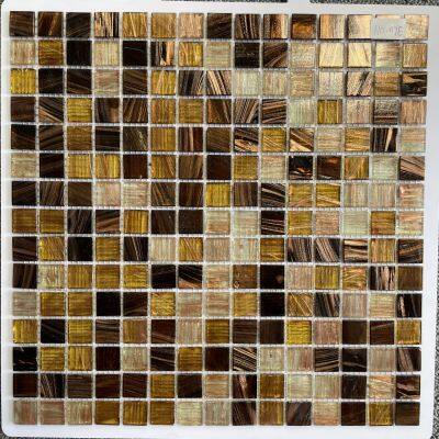 Foshan New Popular Decorative Building Material Blue Swimming Pool Glossy Crystal Glass Mosaic