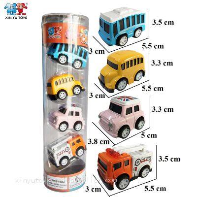 XINYU 1:64 Diecast Car Fire Fighting Taxi Bus Children Cars Toy Pullback photo-5