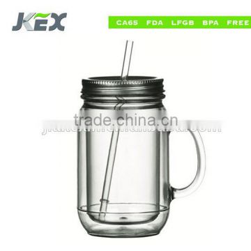 clear color mason jar with handle and lid