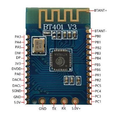 BT401 Dual-Mode Bluetooth Module 5.0 With Built-in Prompt Sound External SPI Flash TF Card USB Audio BLE Data Transmission UART AT Command Control photo-4