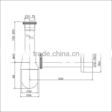 China Manufacturer Cheap Chrome Plated Bottle Trap Brass Waste Siphon Sink Basin Accessories (J281-2) photo-2