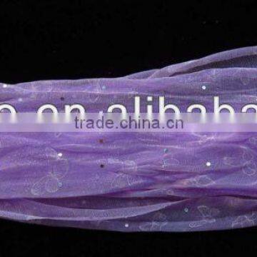 Neck Scarf/Scarves RAYON LONG SCARF, APPRX. 56" LONG 7" WIDTH, NO ELASTIC, RAYON ORGANZA MATERIAL PURPLE