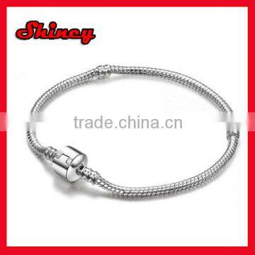 Wholesale Silver Plated Snake Chain Bracelets With Magnetic Clasp Fit for European Beads Charms