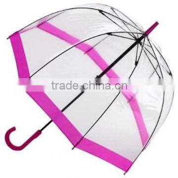 2016 new products on china market heat transfer printing transparent umbrella with wooden handle