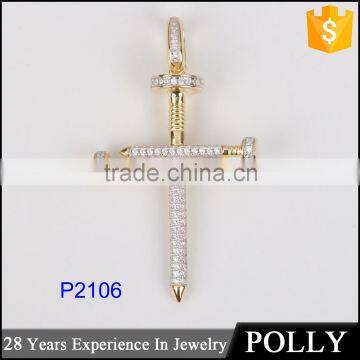 Popular 925 silver CZ men pendant wholesale cross peandant bulk sale