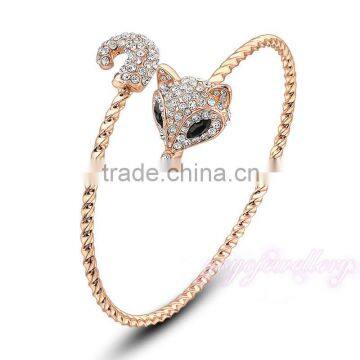 New launched rose gold cuff women fake crystal bangles