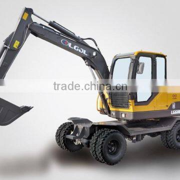 LG680 Excavator, Walking Wheel Excavator, 8T Wheel Excavator