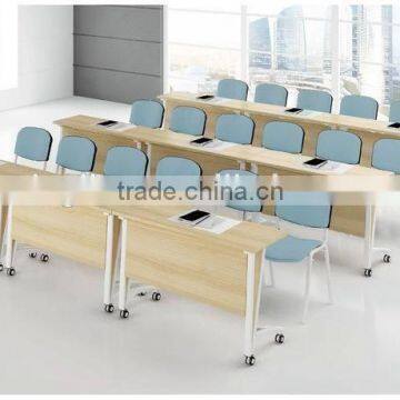 latest modern design moving folding frame training table with wooden top