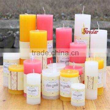 yellow pillar candles