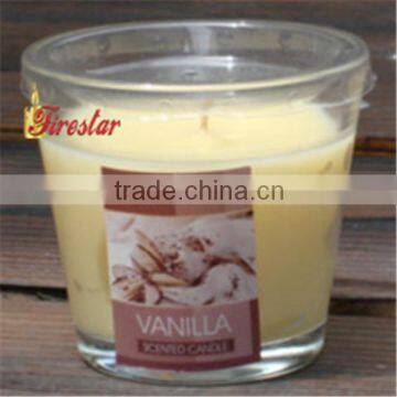 colorful scented glass candle