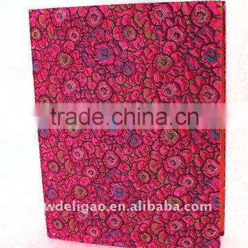Colored Crepe Flower Pattern Cloth Wrapping Ring Binder Desktop File Folder for Office Stationery Cardboard