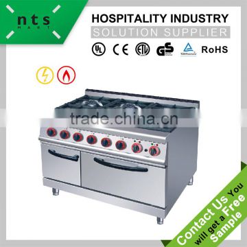 restaurant gas burners(6 burners) with electric oven