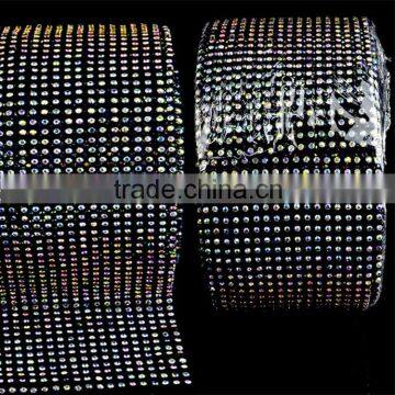 24 rows Flexible elastic stretch crystal rhinestone strass trimming rolls sheet, crystal rhinestone strass trimming mesh band