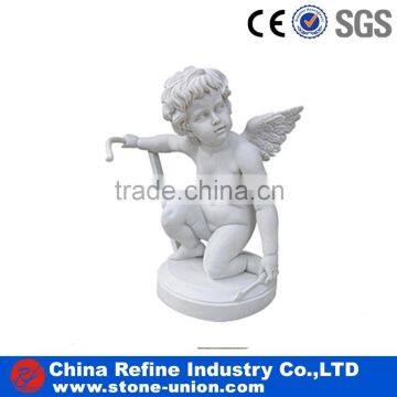 White Marble Carved Nude Little Boy Garden Statues