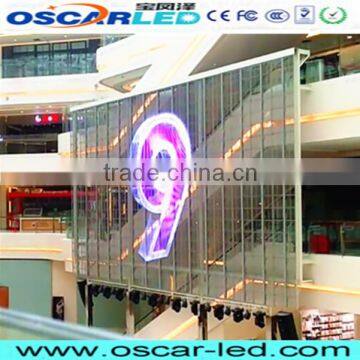 outdoor full color glass curtain XR 16L led transparent led display screen glass wall commercial electronic led GLASS display