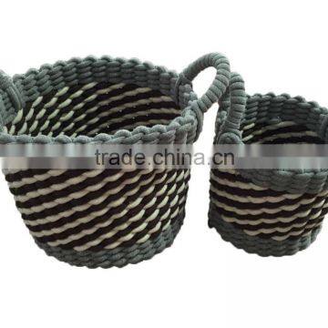 Handmade Colorful Sewing Rope / Fabric Storage Basket photo-2