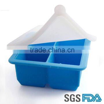 FDA&SGS eco-friendly customized 4 cavity silicone food preservation box