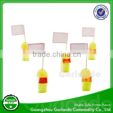 wood cocktail cheese flags picker with customized logo printing