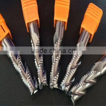 Woodworking straight shank spiral roughing router bit