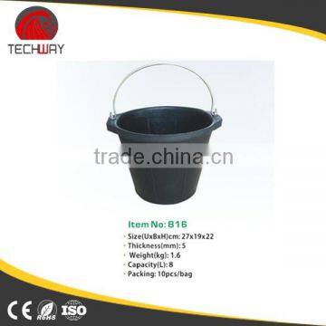 Recycled Rubber Bucket,flexible Rubber Pail With Steel Handle photo-3